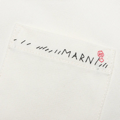 White Drill Shirt With Mending Lily White