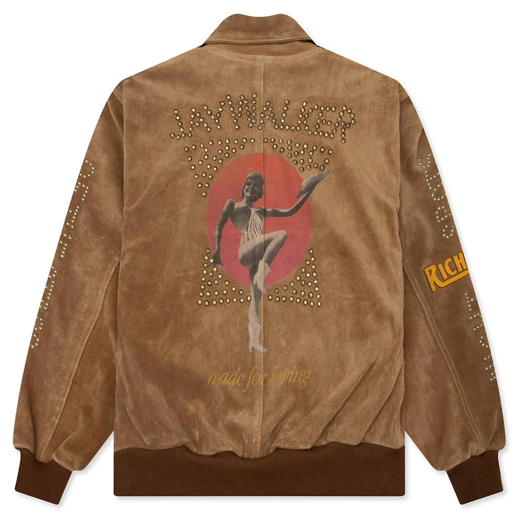 Sunset Blvd Sponsored Suede Jacket Tan