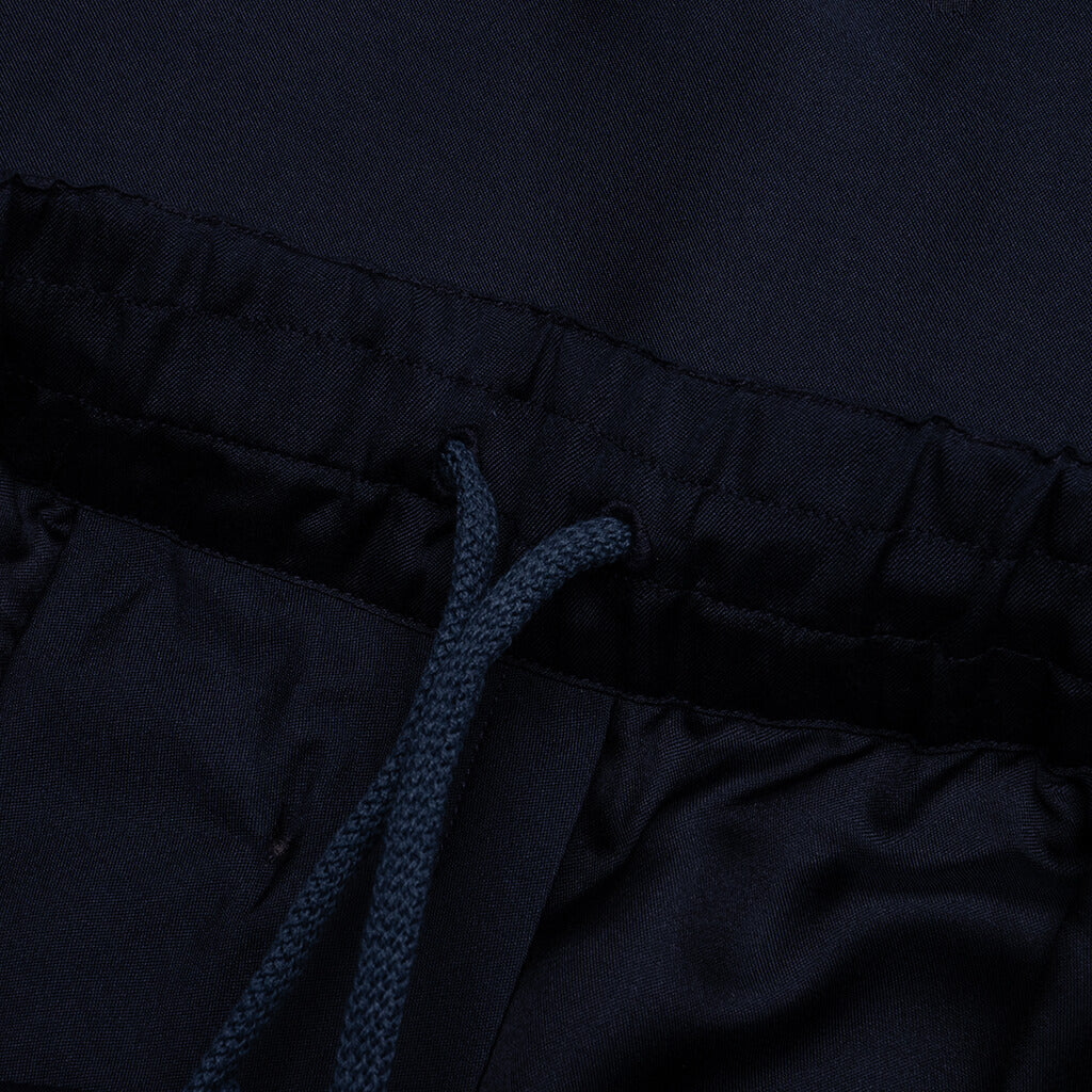 Silk Floral Jacquard Pants Navy