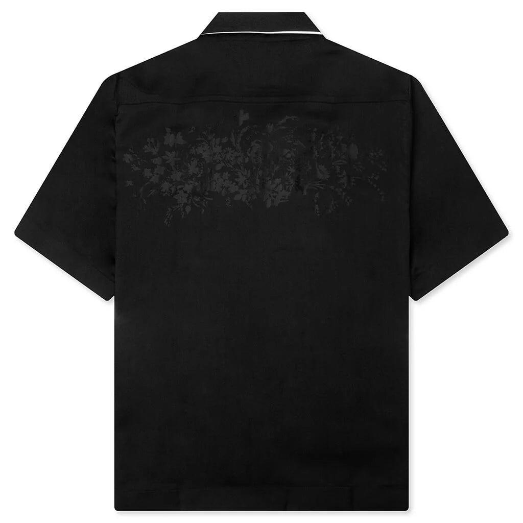Boxy fit shirt in floral jacquard Black