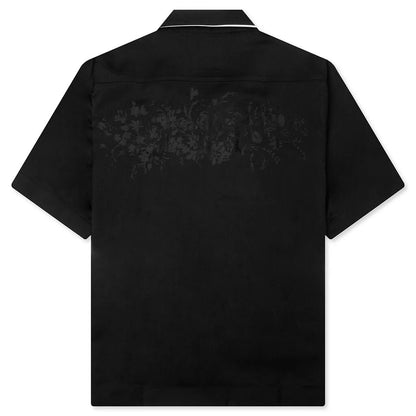 Boxy fit shirt in floral jacquard Black
