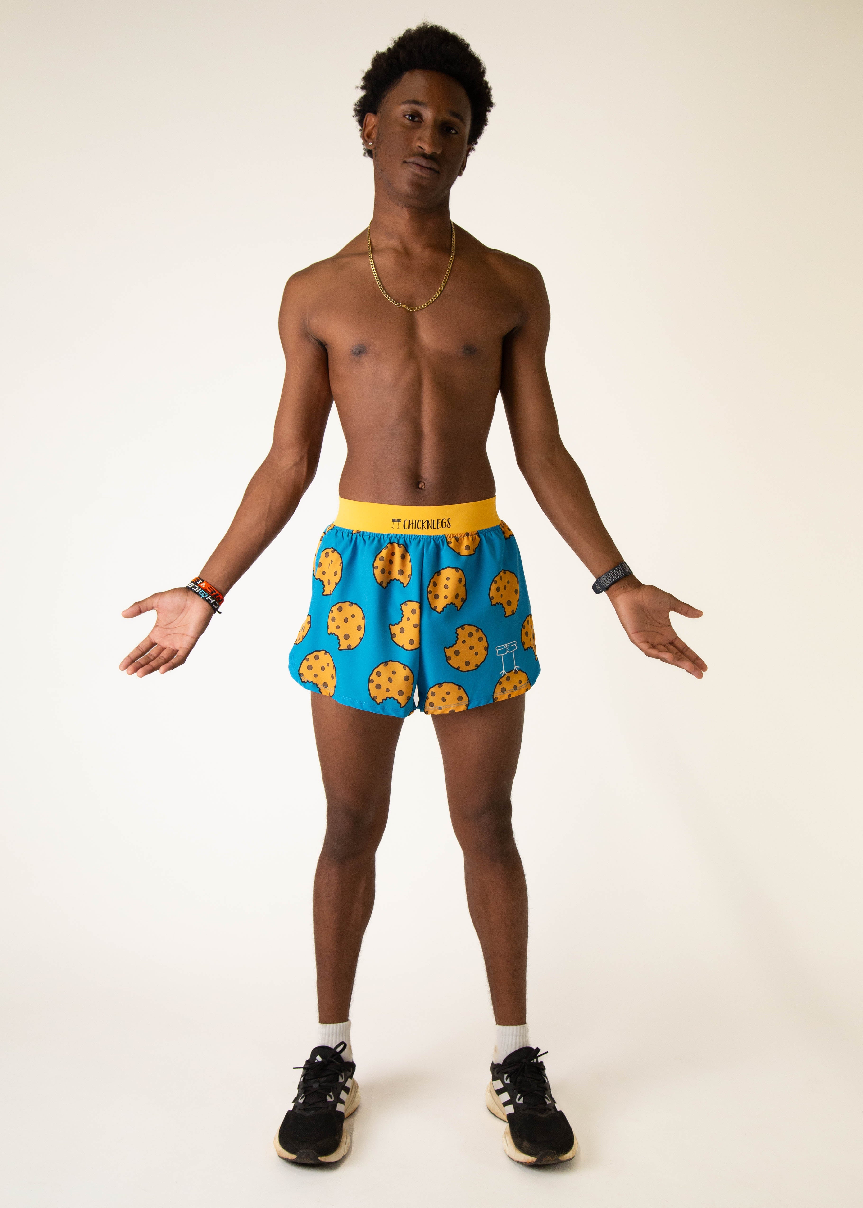 Men's Chocolate Chip Cookies 4" Half Split Shorts