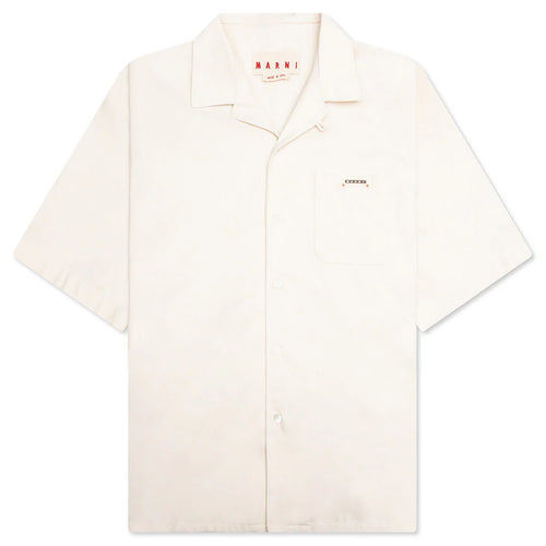 Cream Denim Short Sleeve Shirt with Trunakaroo Plaque Bone