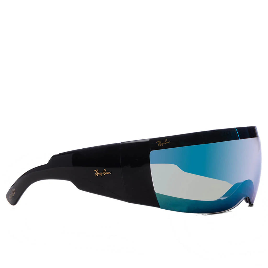 Ray Ban x AAP Rocky Ultra Wrap 002 Black Light Grey Mirror Blue