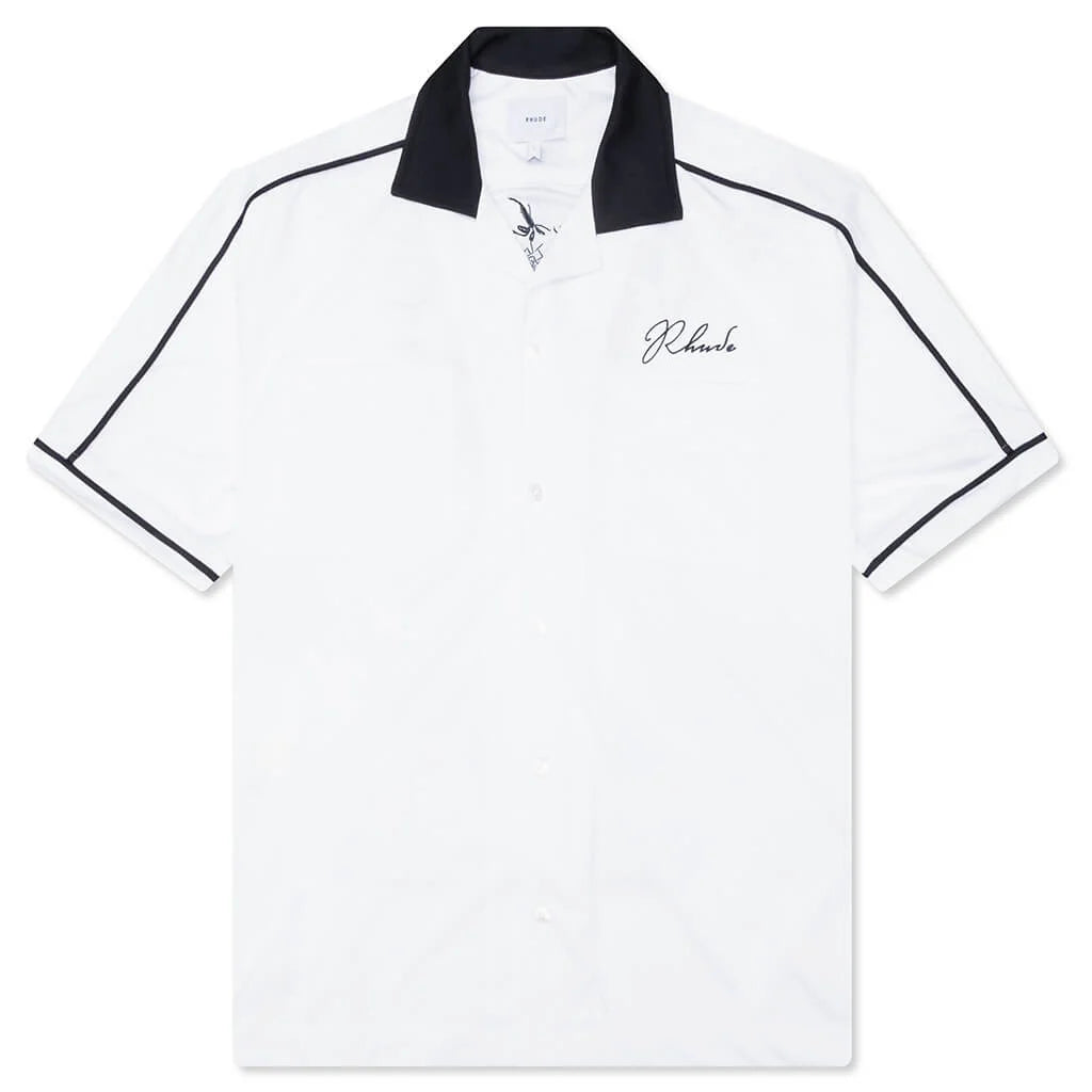 Fonda Del Sol Bowling Shirt White Black Yellow