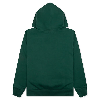 College Puffy Relaxed Fit Pullover Hoodie Green