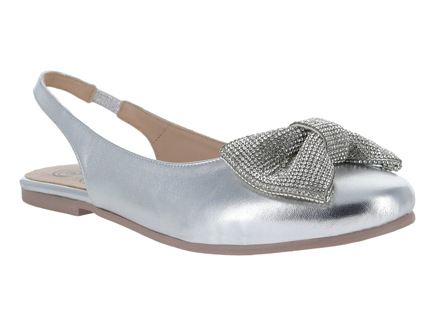 Zapatos Flats Ballerina Luna Rosa Color Plata para Mujer