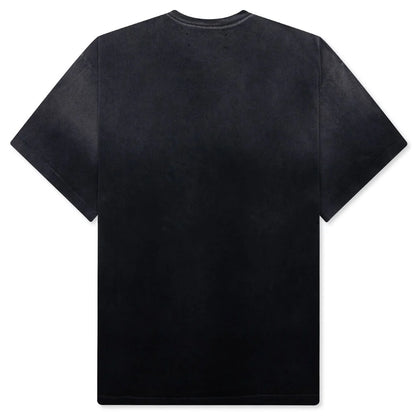 Pearl Studded Logo Tee Washed Black