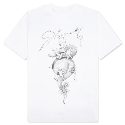 Chandelier and Snake Print T Shirt White
