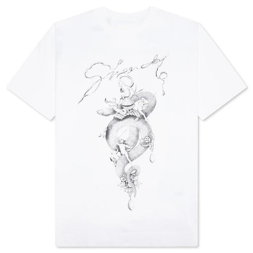 Chandelier and Snake Print T Shirt White