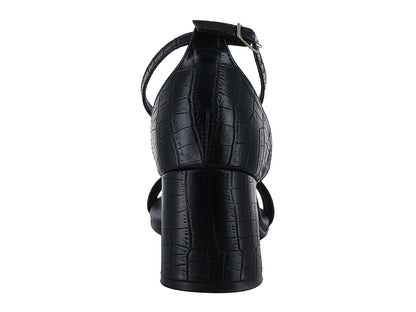 Sandalias Piccadilly Efecto Croco Negro para Mujer