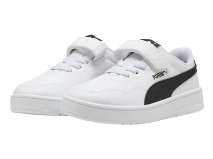Tenis Puma Court Classic Clean Blanco y Negro para Niño
