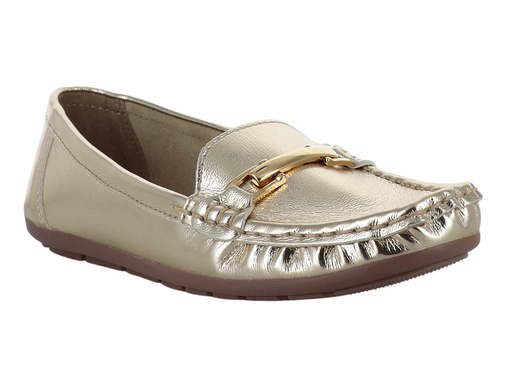 Zapatos Mocasín Driver Nomadas Color Oro Inglés para Mujer