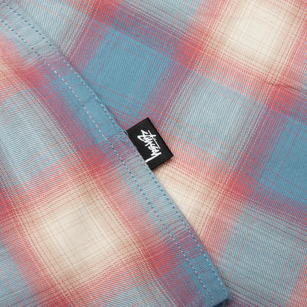 Beach Ombre Plaid Shirt Blue