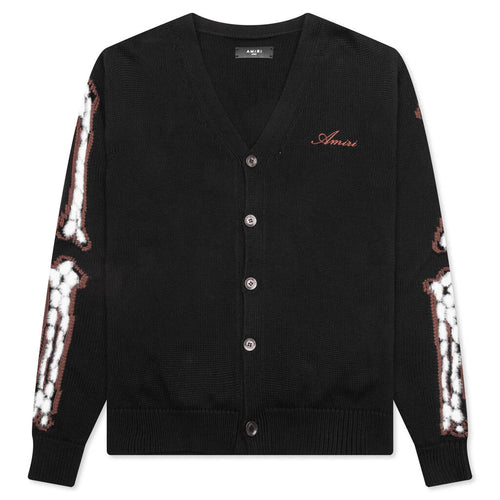 Leopard Bones Cardigan Black
