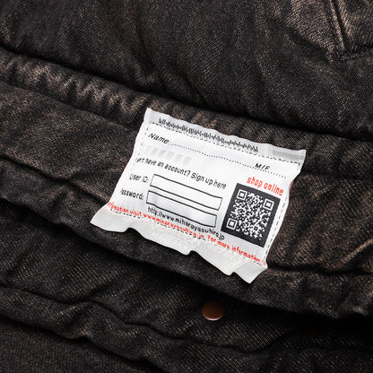 Puffer Denim Jacket Black