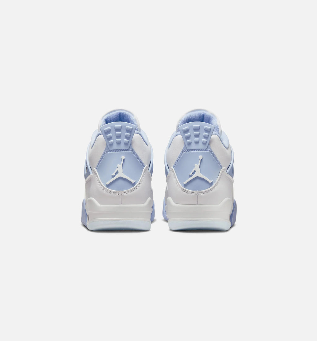 Air Jordan 4 Retro Aluminum Womens Lifestyle Shoe White Aluminum Blue Tint Oil Green