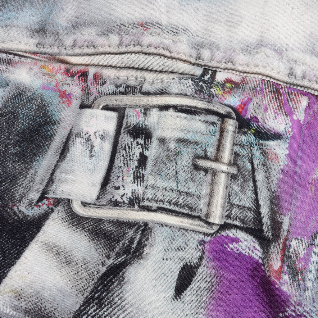 Painted Trompe loeil Print Button Up Shirt White Multicolor