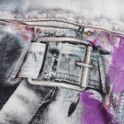 Painted Trompe loeil Print Button Up Shirt White Multicolor