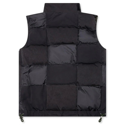 Faux Suede Mix Vest Black
