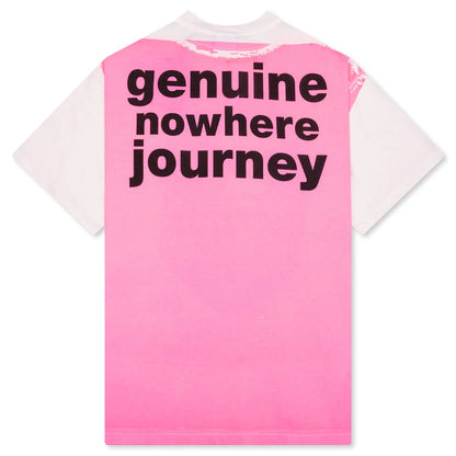 Saint M6 x Bape Handprint Genuine Nowhere Journey S S Tee White Pink