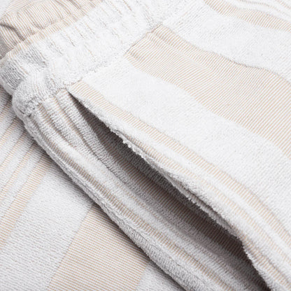 Bermuda Shorts with Stripes White Beige