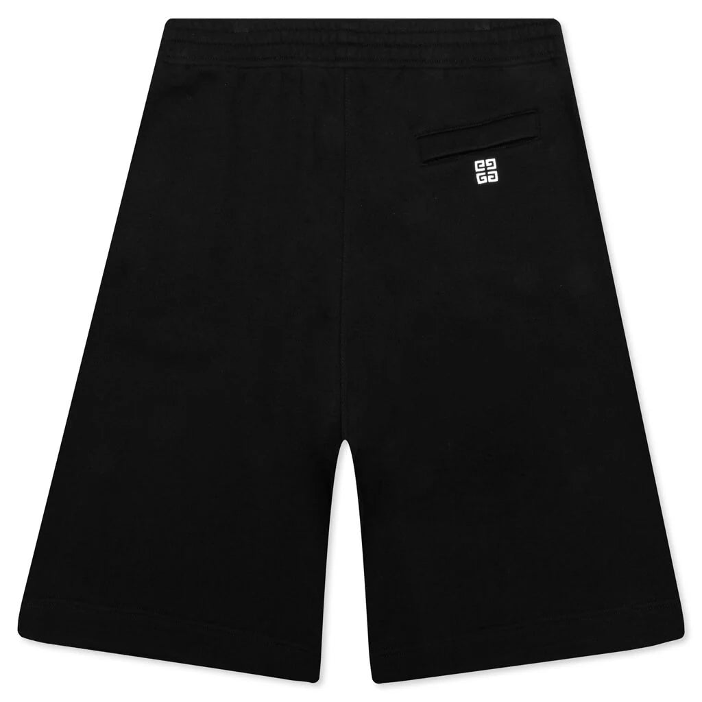 Boxy Fit Embroidered Shorts Black
