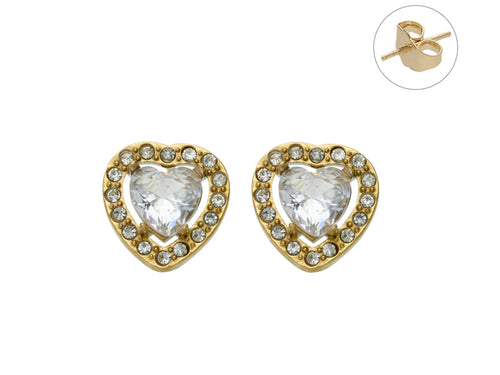 Aretes de Corazón ROZE Dorado Unisex