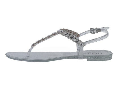 Sandalias ROZE Transparentes con Brillos para Mujer