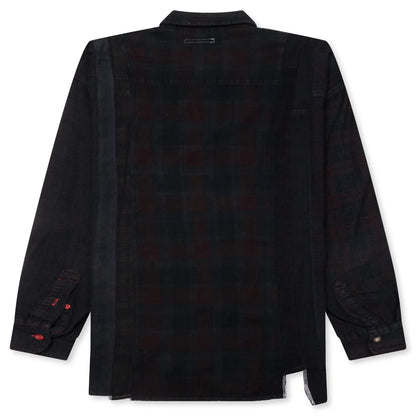 Over Dye 7 Cuts Wide Shirt Black