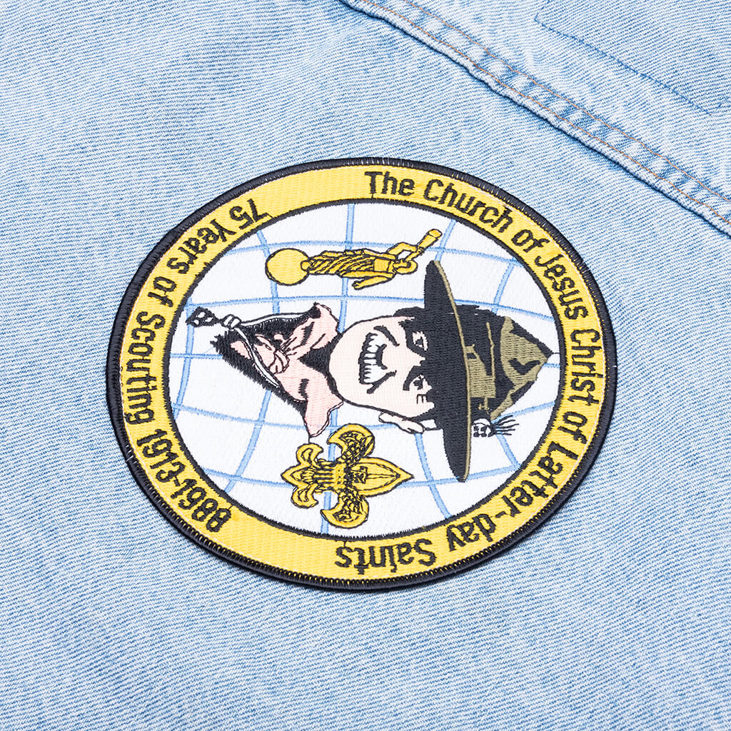 Charlatan Reversible Denim Baseball Jacket Indigo