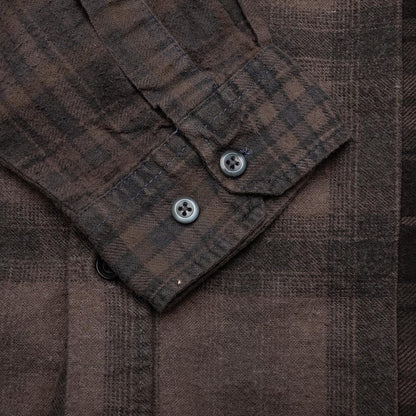 Flannel Shirt 7 Cuts Shirt Over Dye Brown