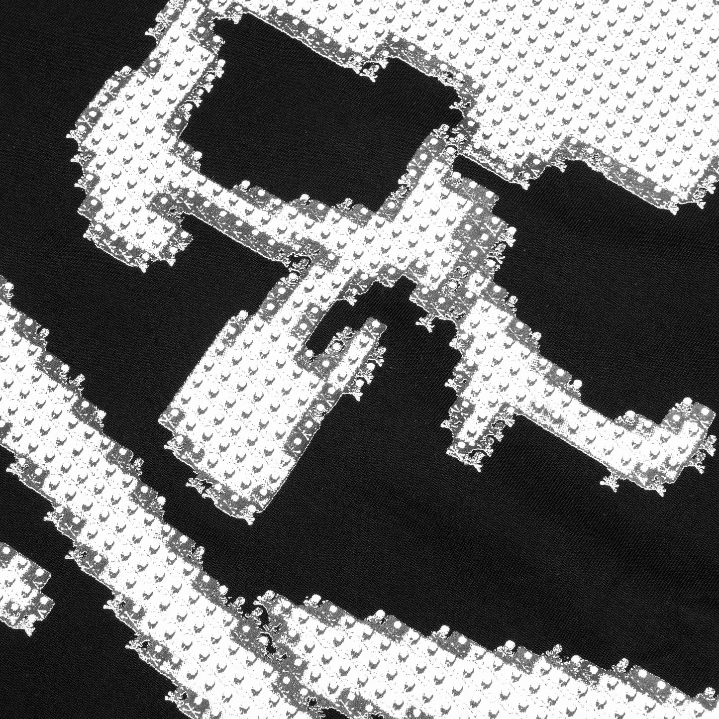 Micro Skull Knit T Shirt Black