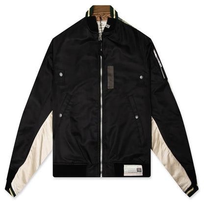 Front Back Combined Flight Jacket Black