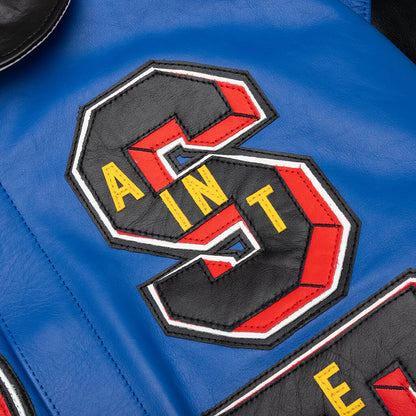 Saint Michael x Denim Tears Holy Grail Varsity Jacket Blue