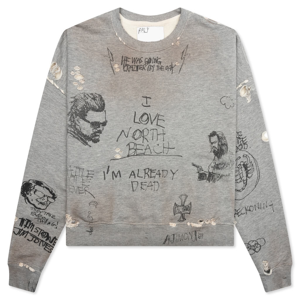 Pumping Iron Crewneck Sweatshirt Heather Grey