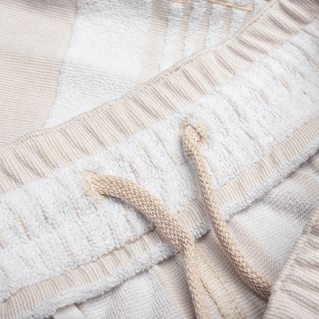 Bermuda Shorts with Stripes White Beige