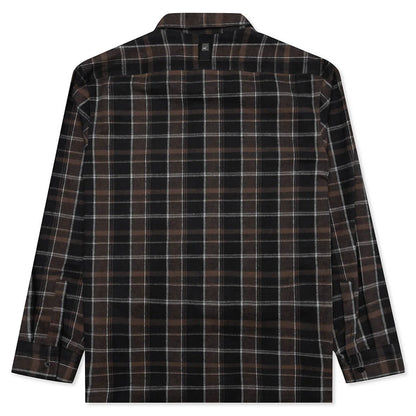 Plaid Logo Shirt Brown Black