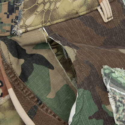 Retouche Camo Patchwork Kenzie Shorts Mixed Camo