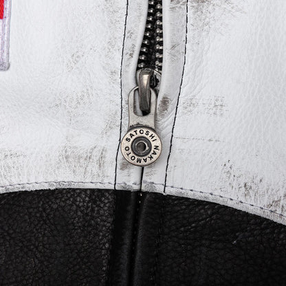 Movie Star Leather Jacket Black White Yellow