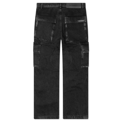 Denim Logo Cargos Charcoal Wash