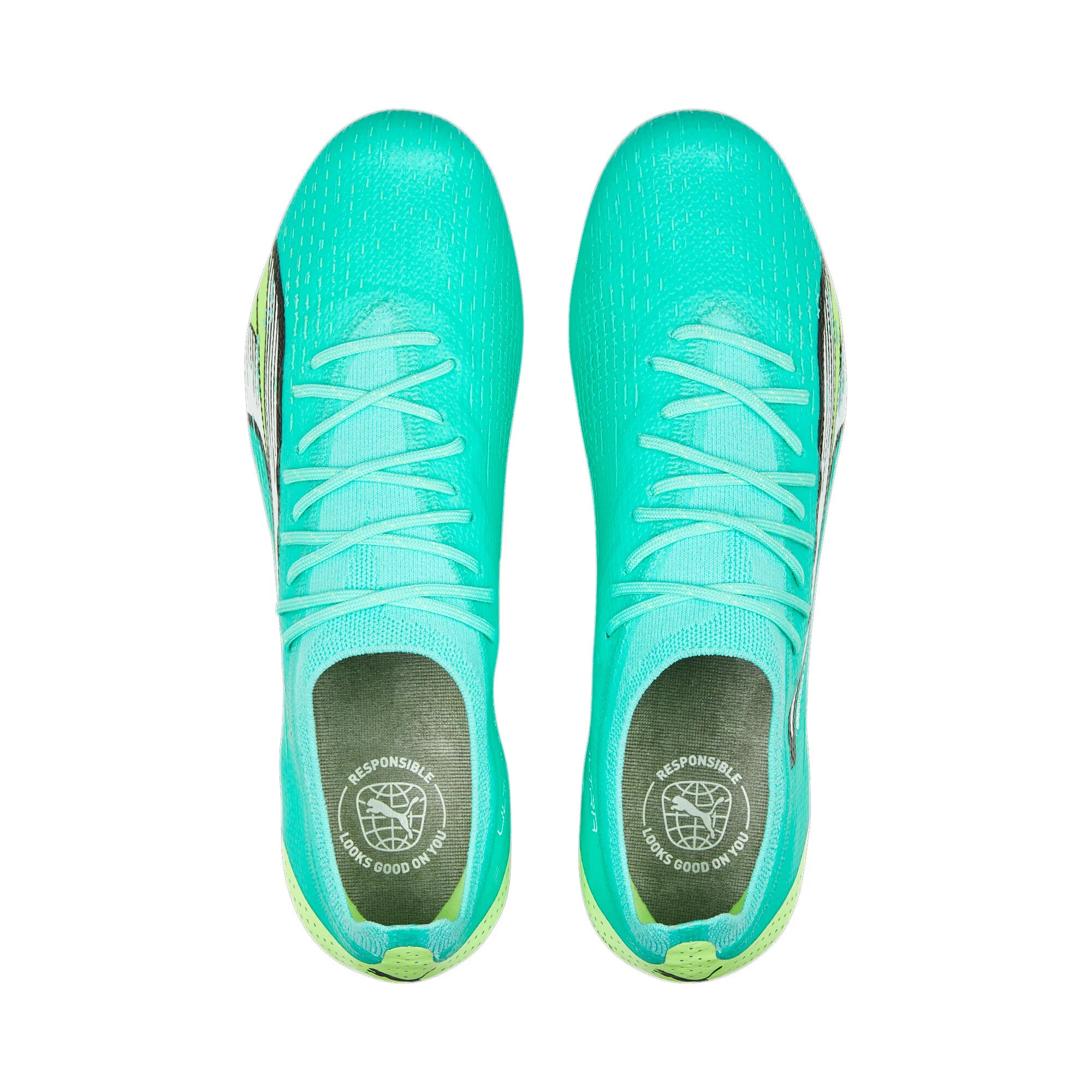 PUMA Ultra Ultimate FG AG Firm Ground Soccer Cleats Electric Peppermint White Fast Yellow
