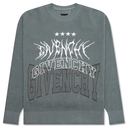 Embroidered Metal Logo Crewneck Titanium