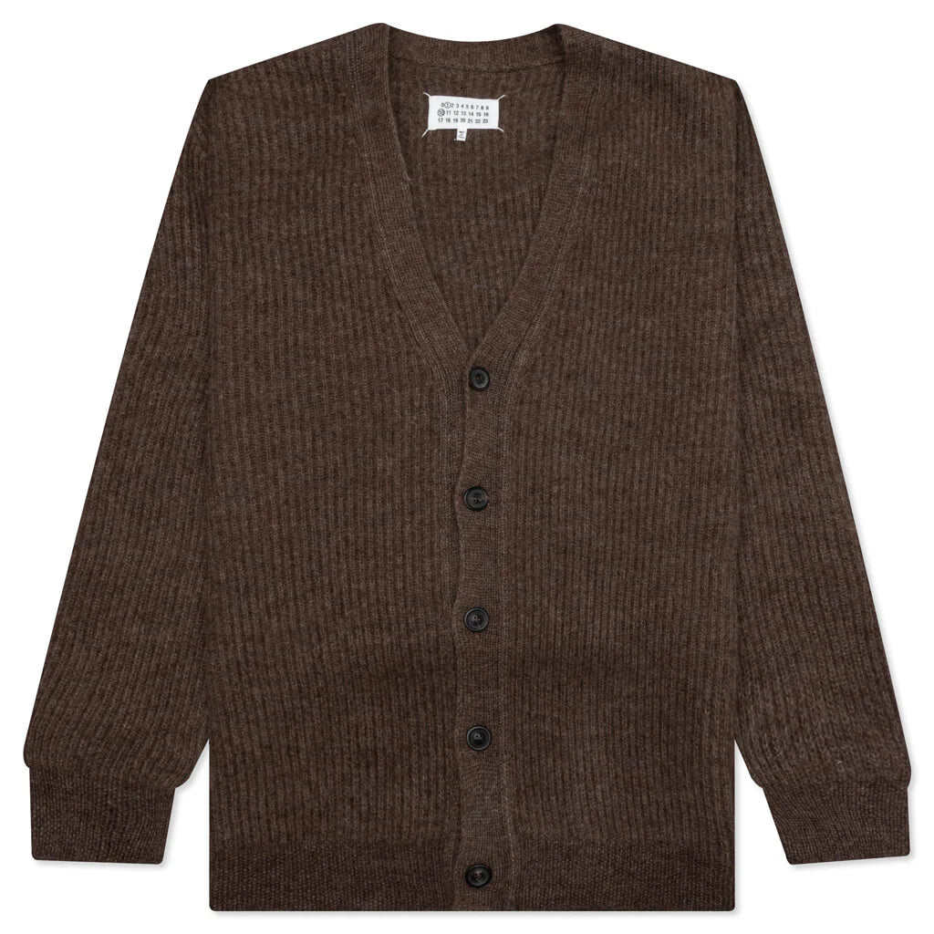 Button Up Long Sleeved Cardigan Walnut