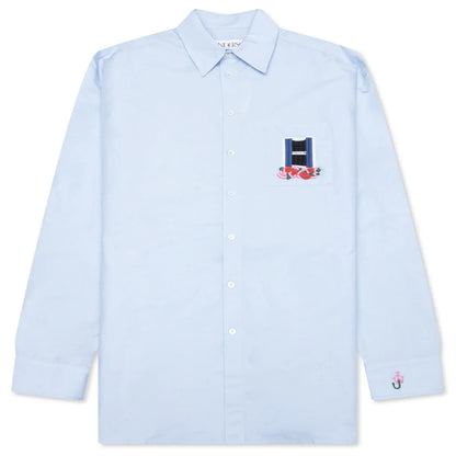 Window Embroidery Shirt Light Blue