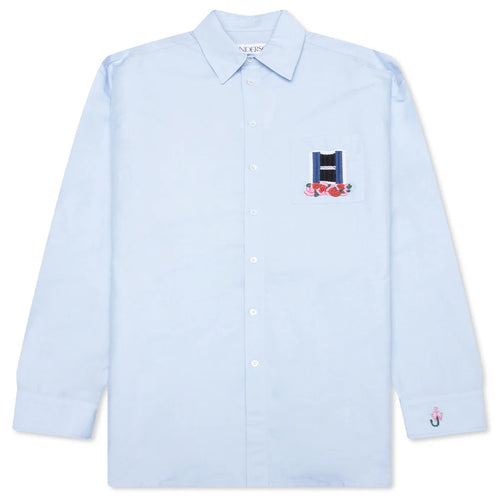 Window Embroidery Shirt Light Blue