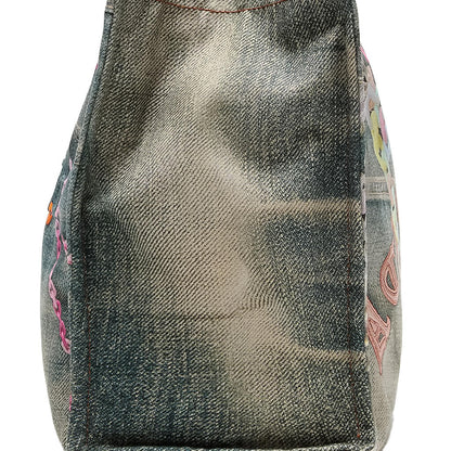Logo Shoulder Tote Bag Fn Ux Bags000189 Mid Blue