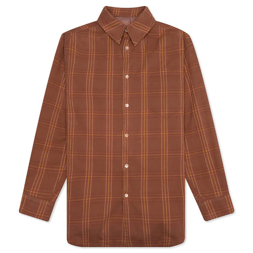 Check Oversized Shirt Brick