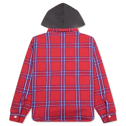 Flannel Quilt Shirt Jacket Red