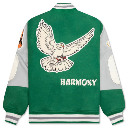 Saint Michael x Shermer Academy Pigeon Varsity Jacket Green
